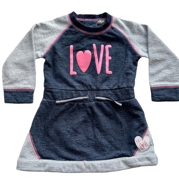 Dirkje Girls Long Sleeves Love Graphic Sweat dress for 9 Months 100% cotton - Picture 1 of 17